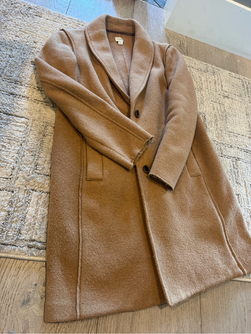 J. Crew Tan Wool-Blend Single-Breasted Trench Coat